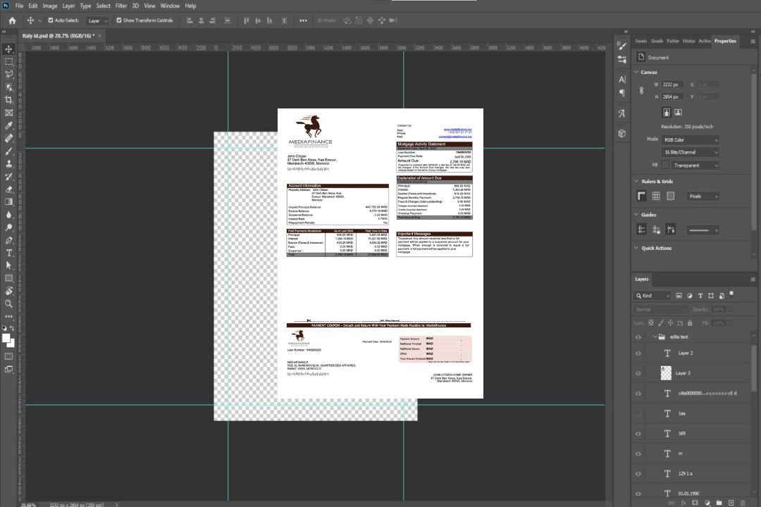Maroc Relevé hypothécaire Mediafinance Modèle Word et PDF template Maroc Relevé hypothécaire Mediafinance Modèle Word et PDF template